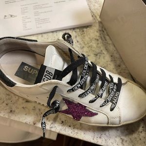 Golden Goose size 38 glitter purple star
